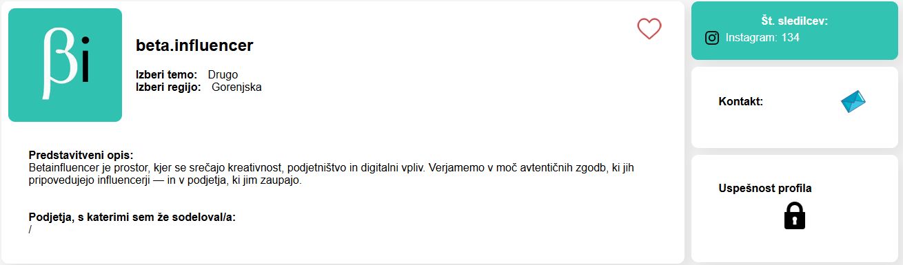 Profil influencerja